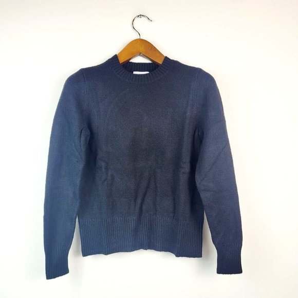 Charter Club Womens Small Deep Black Long Sleeve Crewneck Sweater NWT R14 - Picture 1 of 4